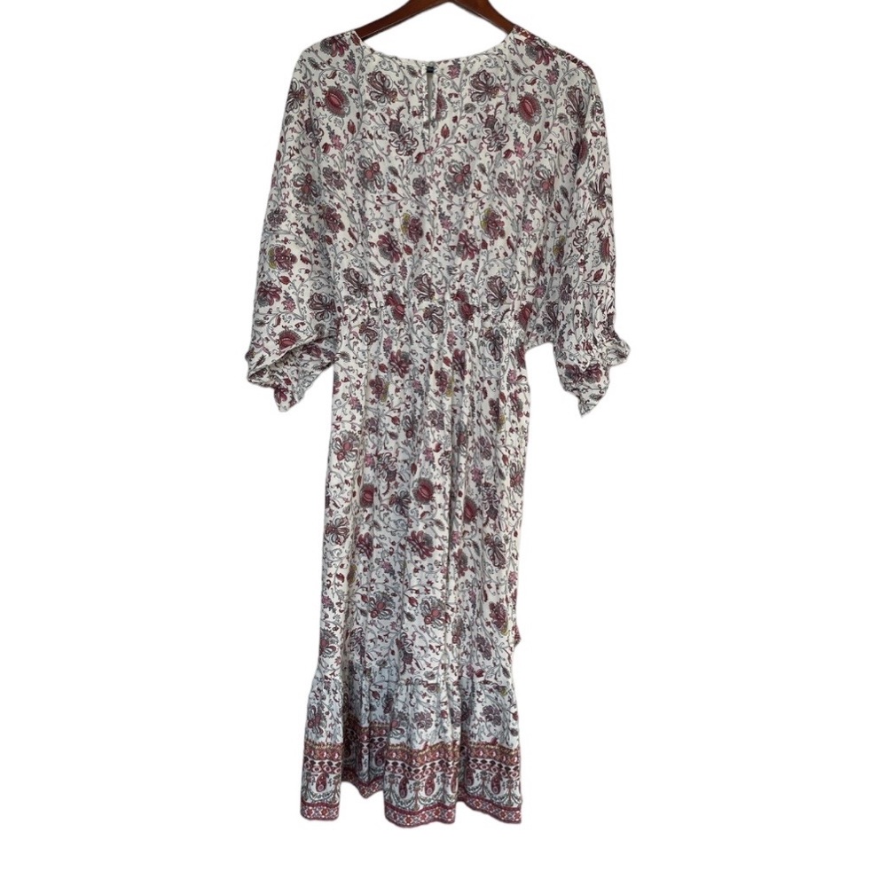 UMGEE | Cream Paisley Gathered-Waist Hi-Low Dress Size Large EUC - Picture 8 of 8
